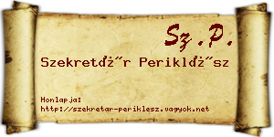 Szekretár Periklész névjegykártya
